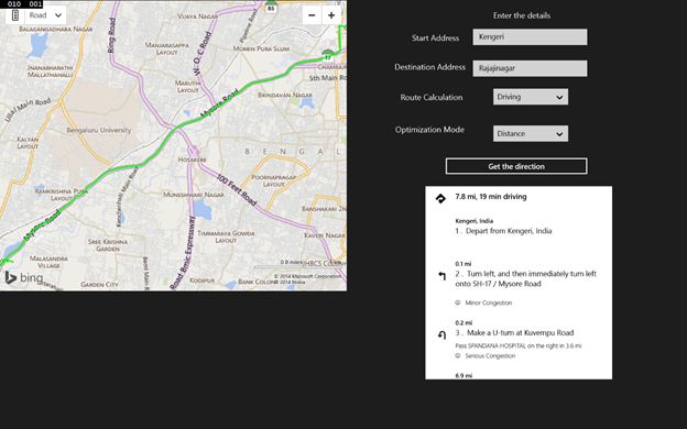 Driving path polyline color set to Green